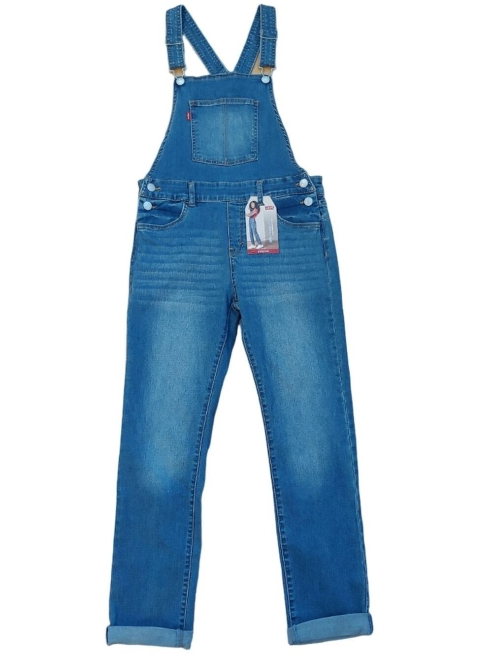Levi's Blue Classic Denim Girl's Overalls Size 14 NWT